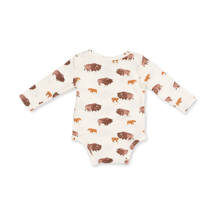 Angel Dear Buffalo Waffle Bodysuit Bison  back