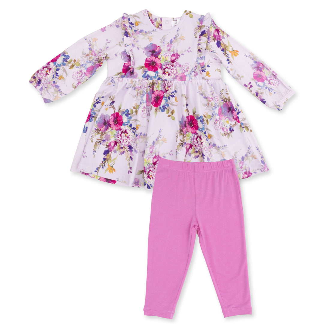 Angel Dear Dahlia Floral Dress & Leggings Set