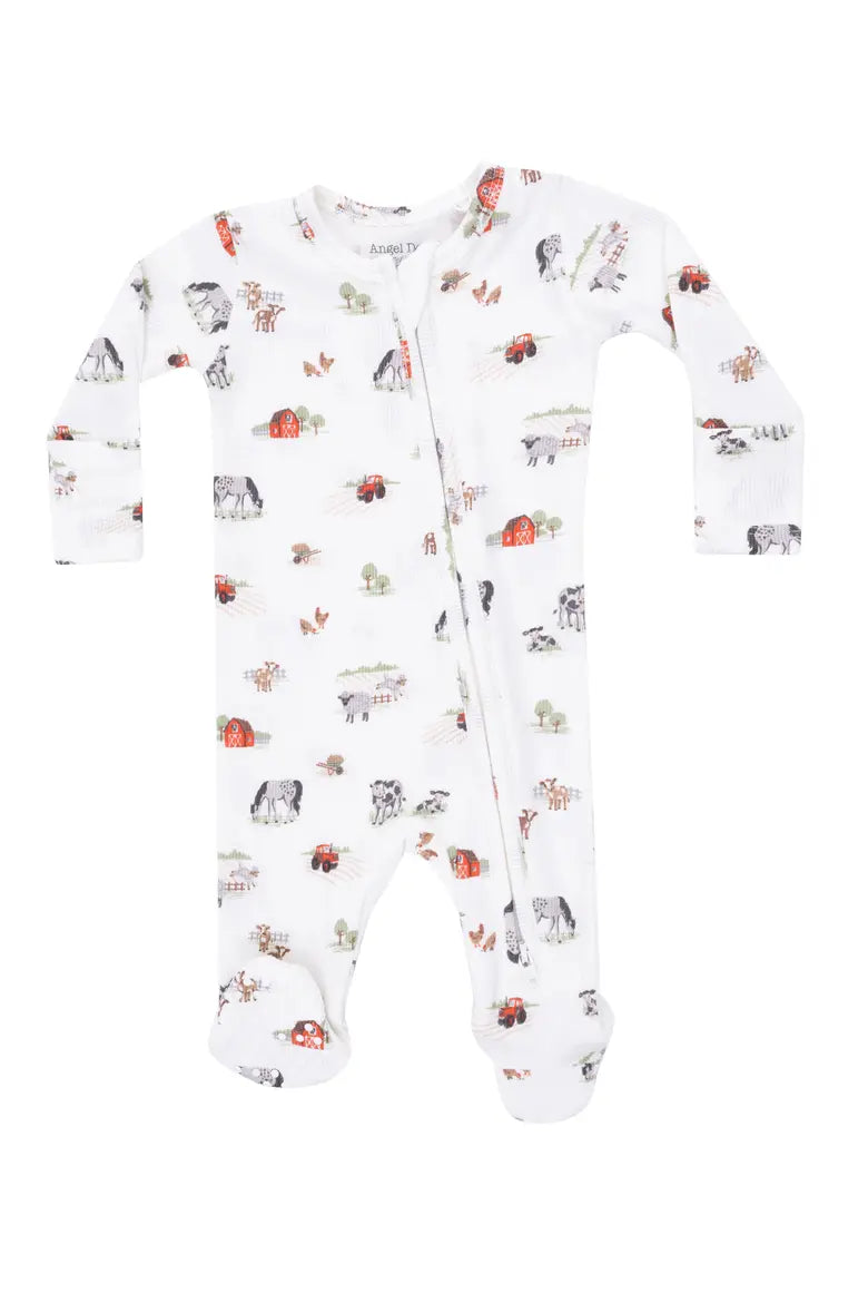Angel Dear Little Farm Ribbed Footie