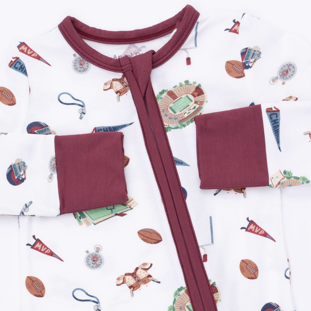 Angel Dear Vintage Football Romper close