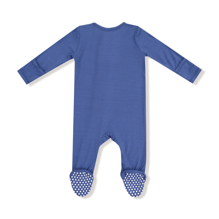 Angel Dear Grey Blue Solid Footie back