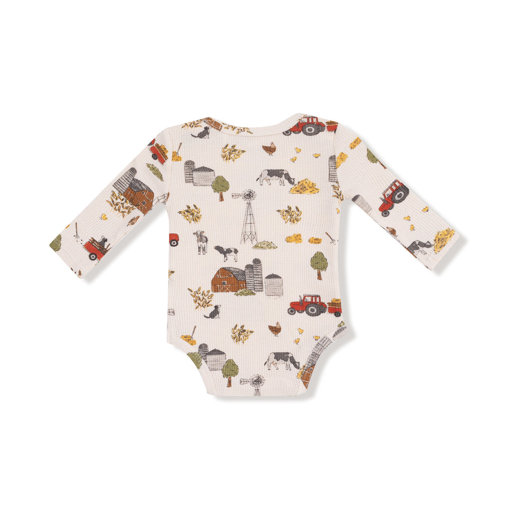 Angel Dear Hay Farmer Bodysuit back