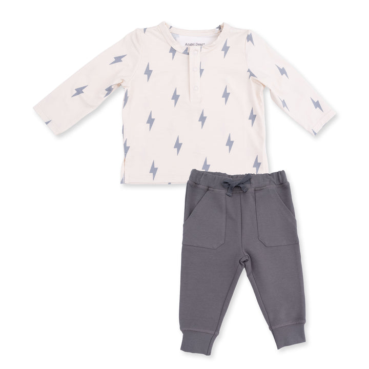 Lightning Bolt Baby Henley Set