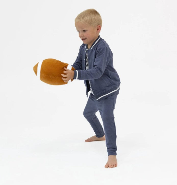 Angel Dear Navy Letterman Jacket model