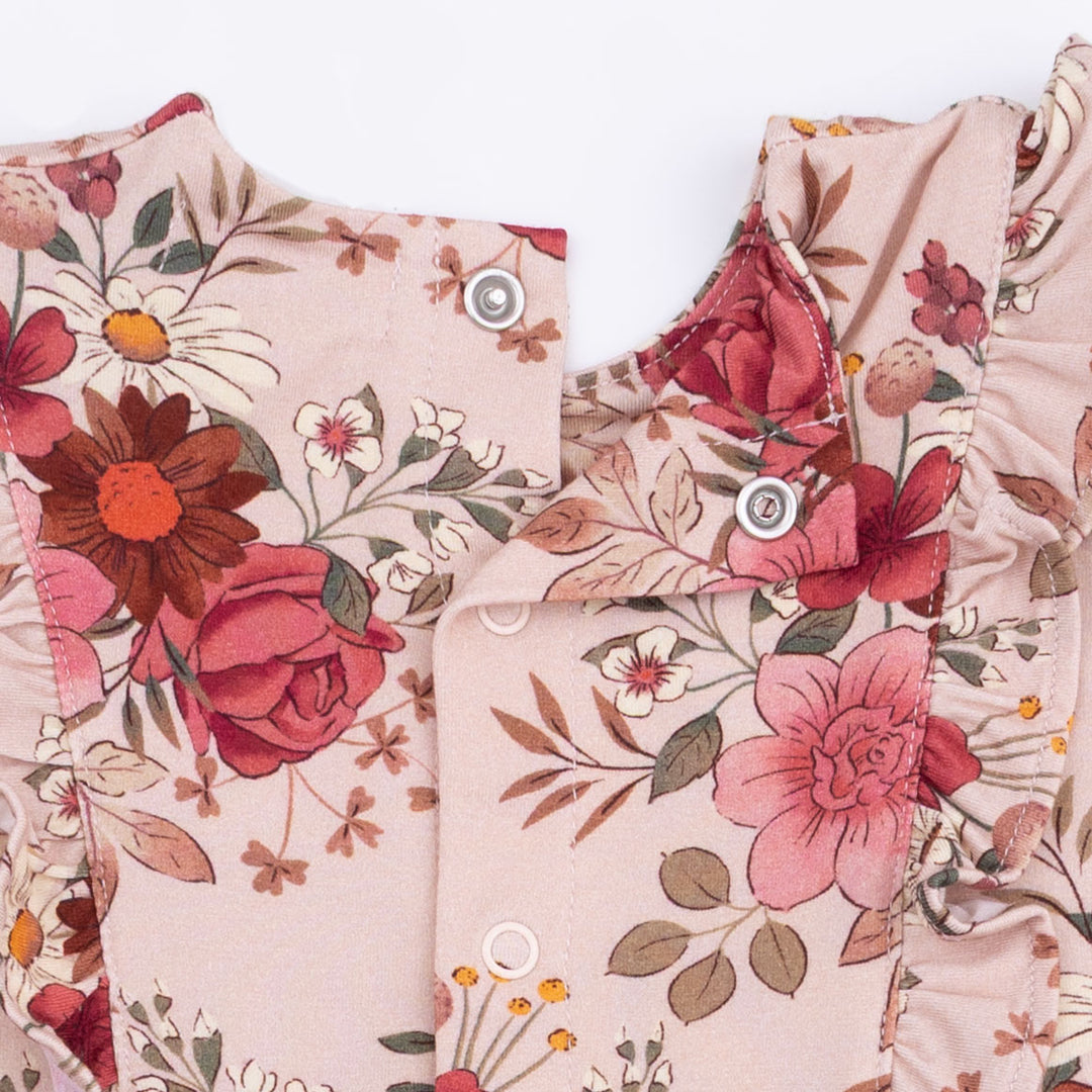 Angel Dear Sabrina Floral Bodysuit Dress snaps