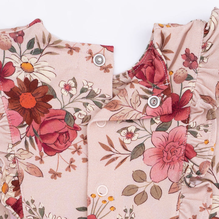 Angel Dear Sabrina Floral Bodysuit Dress snaps