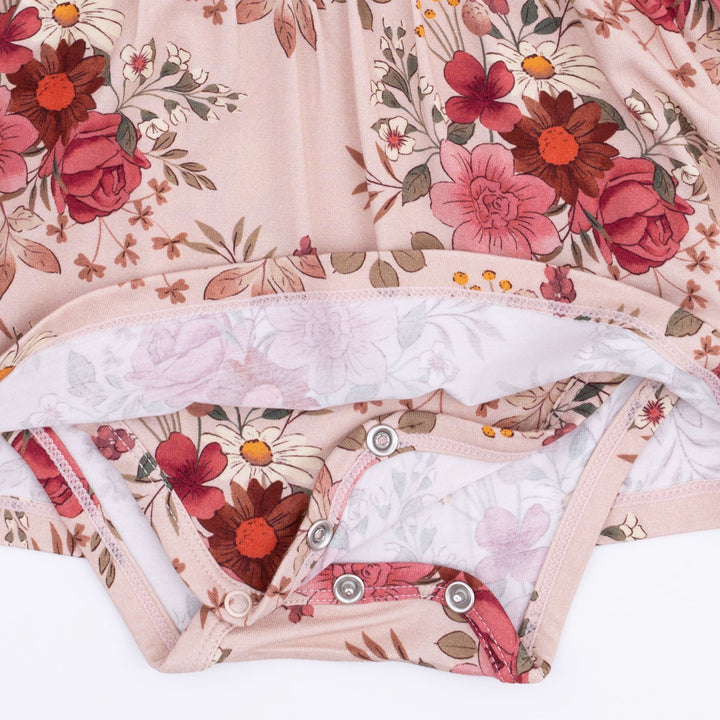 Angel Dear Sabrina Floral Bodysuit Dress crotch