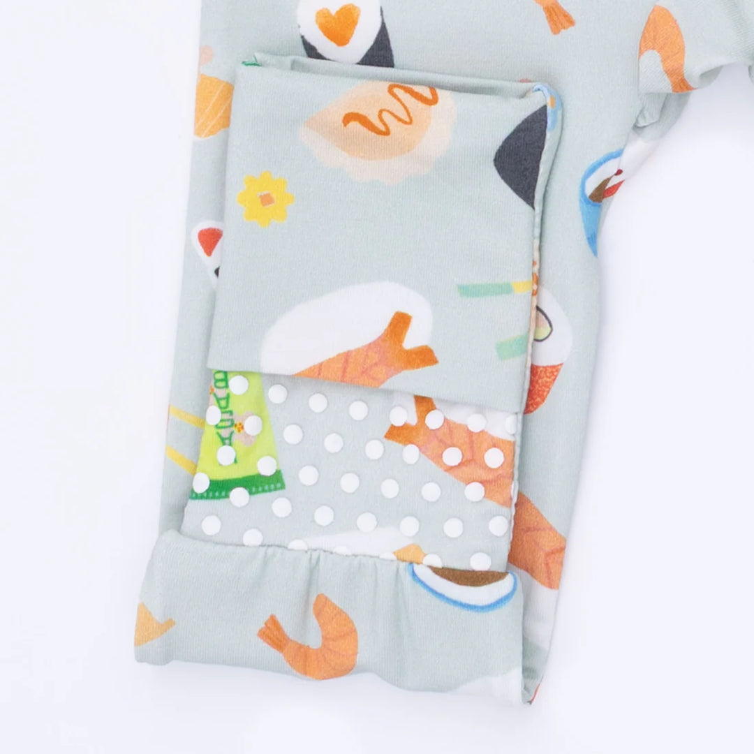 Angel Dear Sushi Blue Two Way Zipper Romper feet