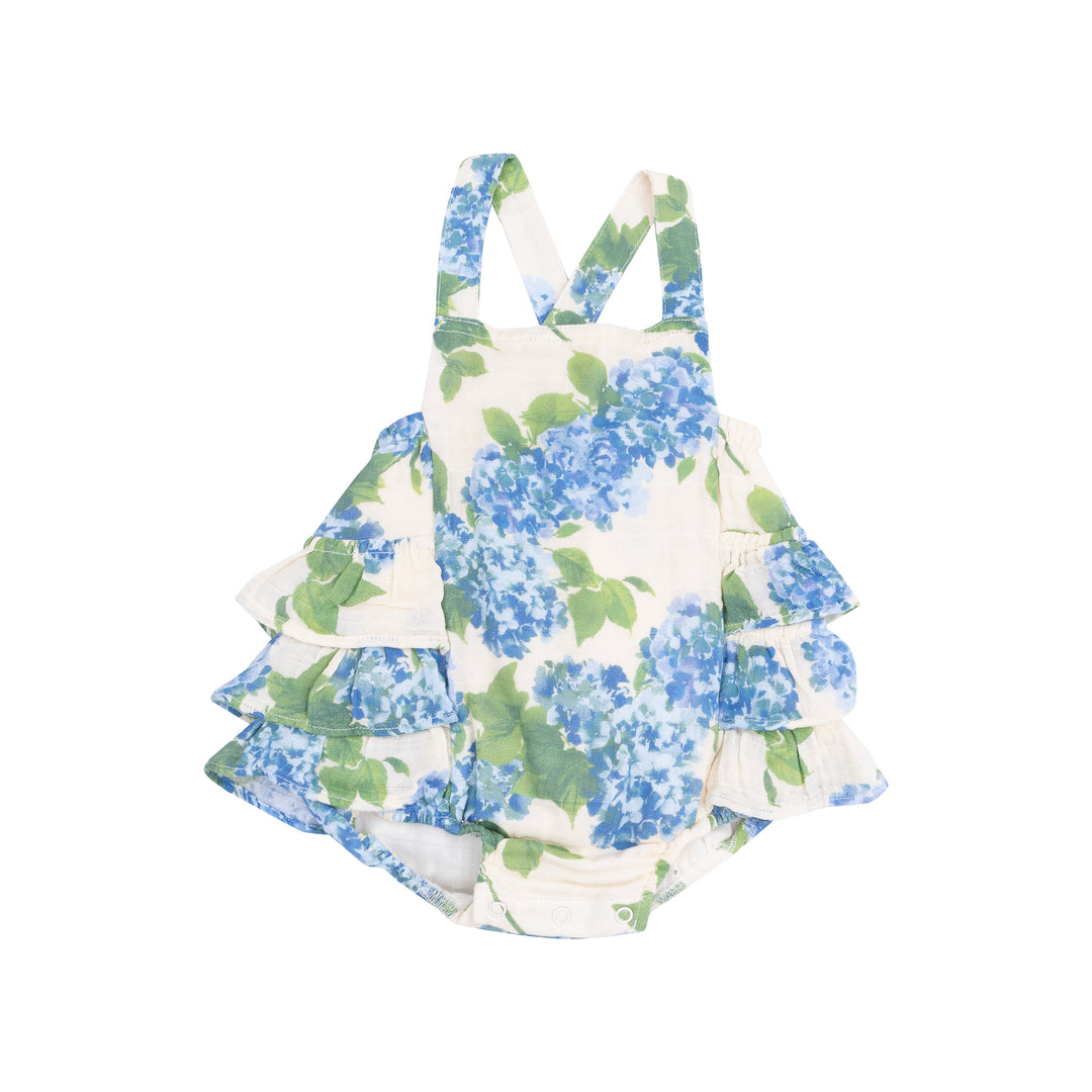 Angel Dear Watercolor Hydrangea Ruffle Sunsuit