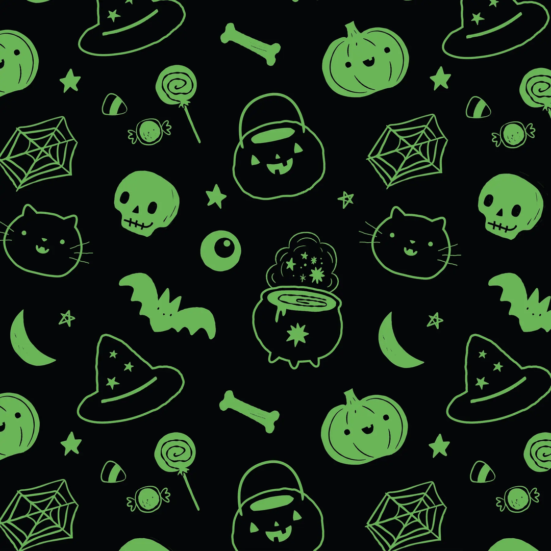 Angel Dear Black & White Halloween swatch lit