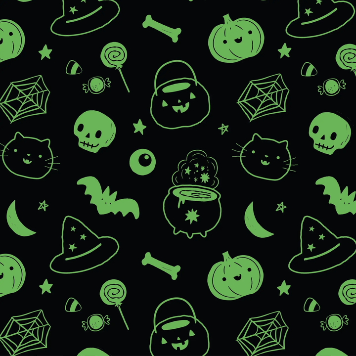 Angel Dear Black & White Halloween swatch lit
