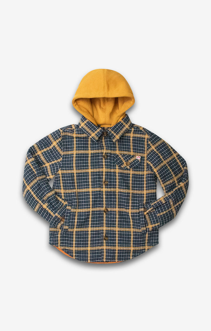 Appaman Glen Hooded Shirt In Evergreen Check