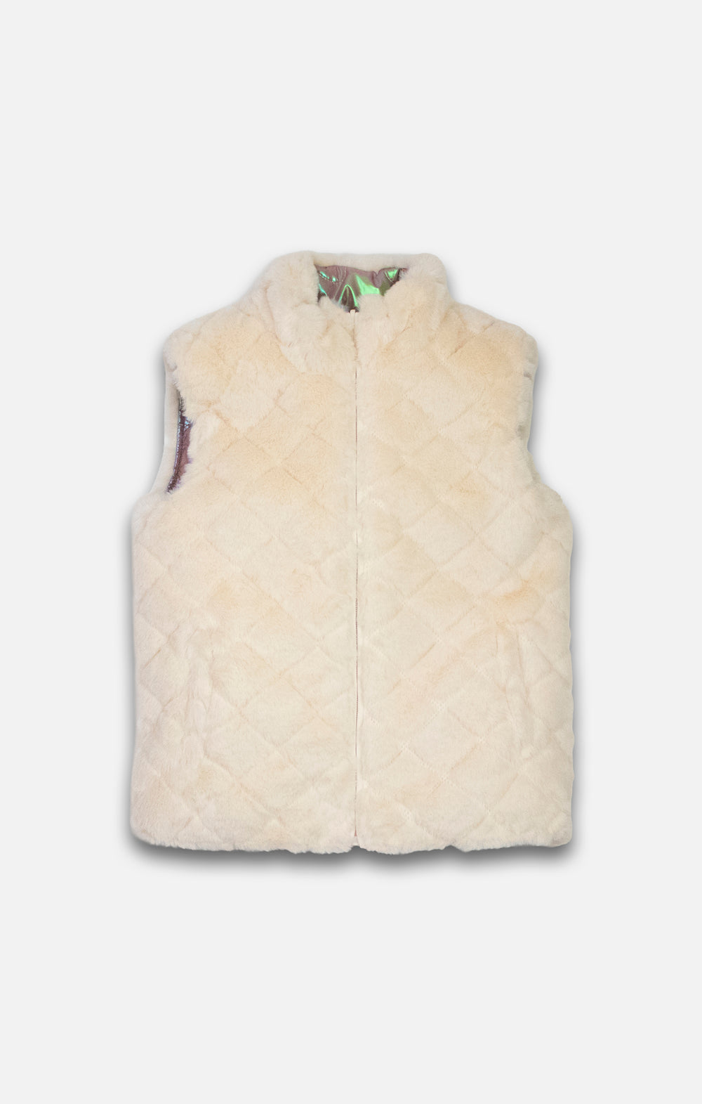 Appaman Rose Gold Reversible Vest fur side