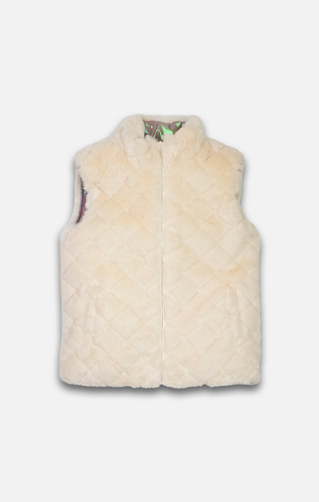 Appaman Rose Gold Reversible Vest fur side