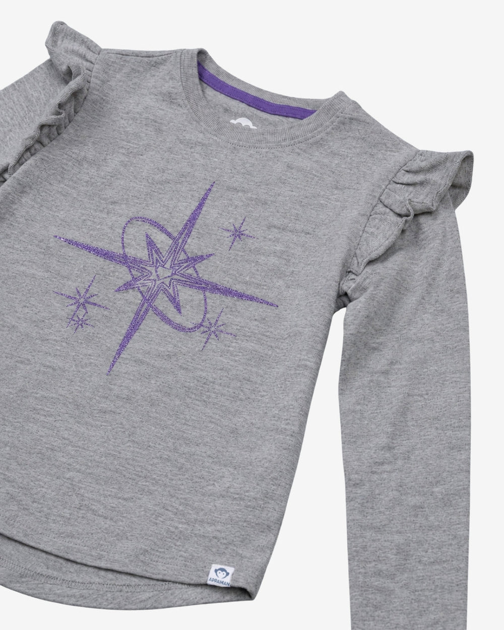 Appaman Heather Grey Ruffle Tee close