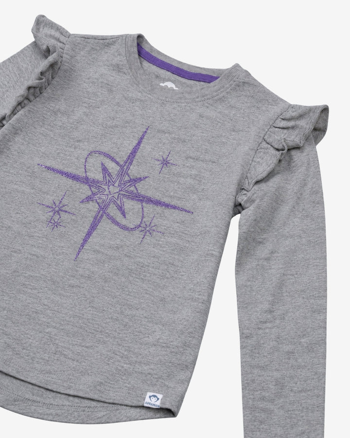 Appaman Heather Grey Ruffle Tee close