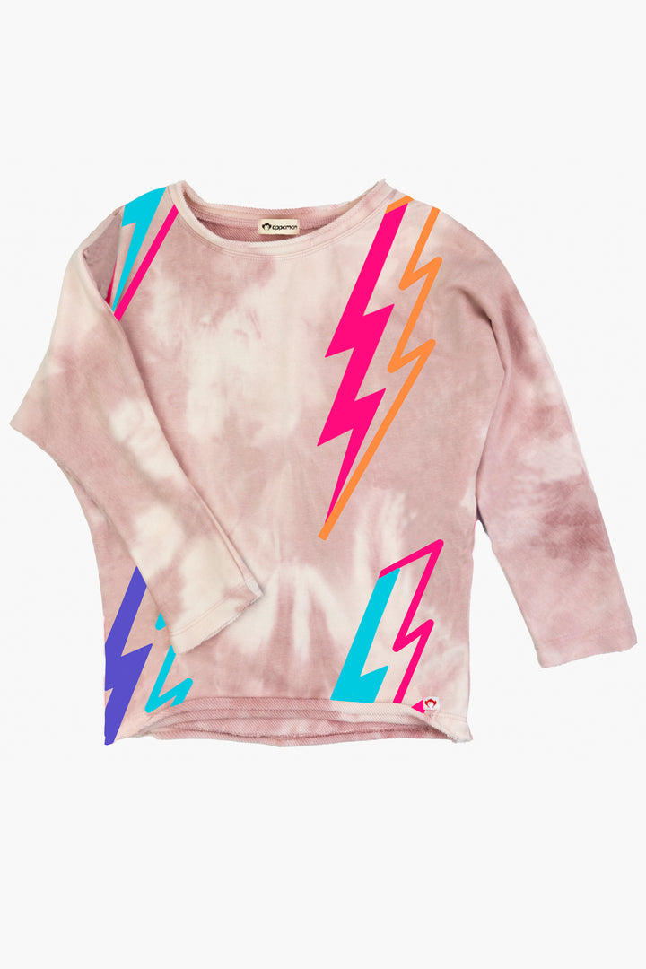 Appaman Slouchy Sweatshirt In Pink Marble