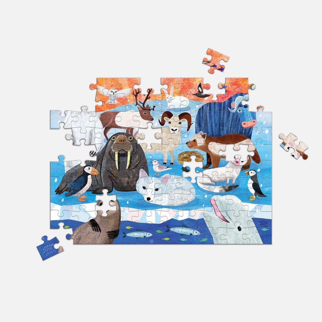 Mudpuppy Double Sided Puzzle Artic Above & Below pieces