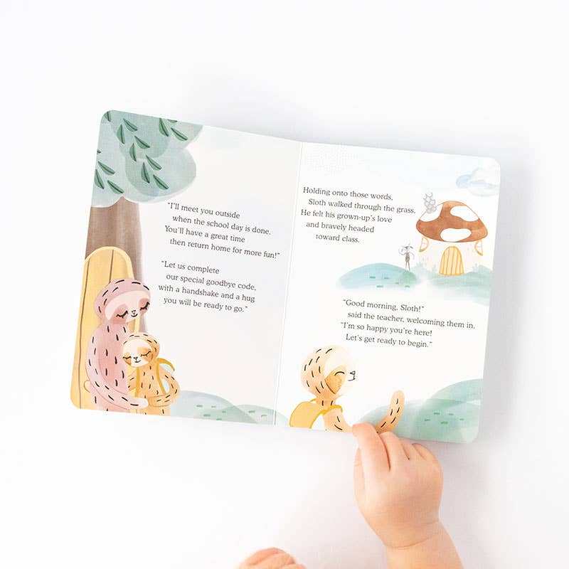 Slumberkins Sloth's Routines Plush Set book open