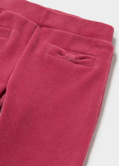 Mayoral Petal Velour Ribbed Flare Pants detail