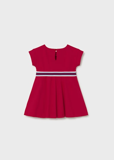Mayoral red baby girl dress back