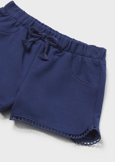 Eyelet Trim Baby Shorts in Navy