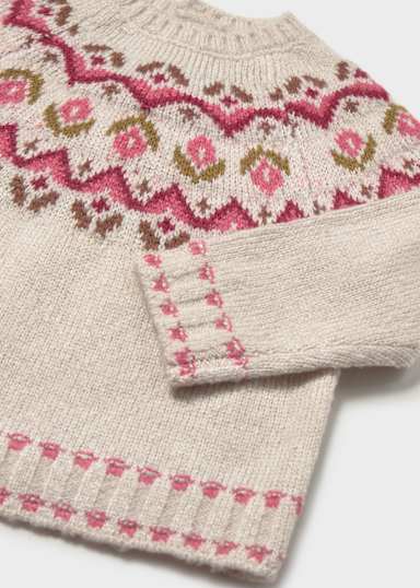 mayoral Rose Fair Isle Sweater detail