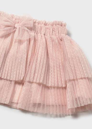 Mayoral Pleated Tulle Skirt model detail