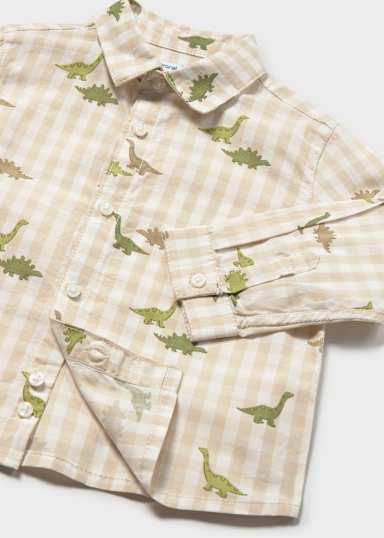 Mayoral Dinosaurs Collared Shirt close