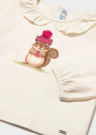 Mayoral Pom Pom Squirrel Top detail