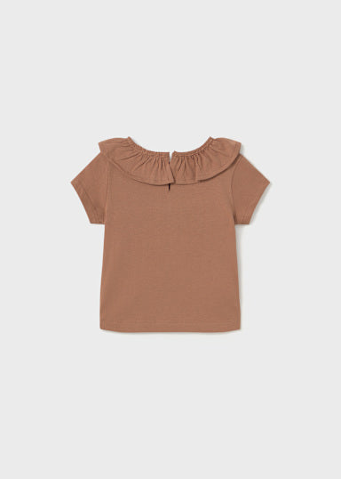 Mayoral Toffee Ruffle Top back