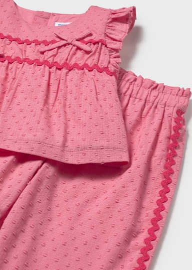 Mayoral Geranium Ric Rac Set detail