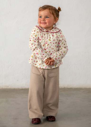Mayoral Raspberries & Acorns Blouse model standing