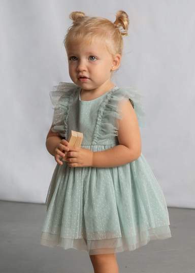 Mayoral Lake Tulle Baby Dress & Headband Set model