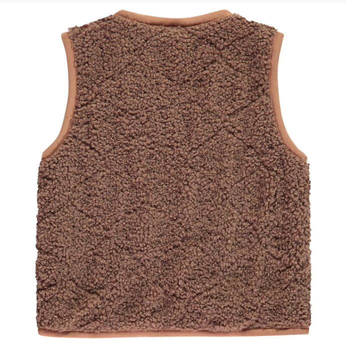 Teddy Reversible Vest fuzzy side back