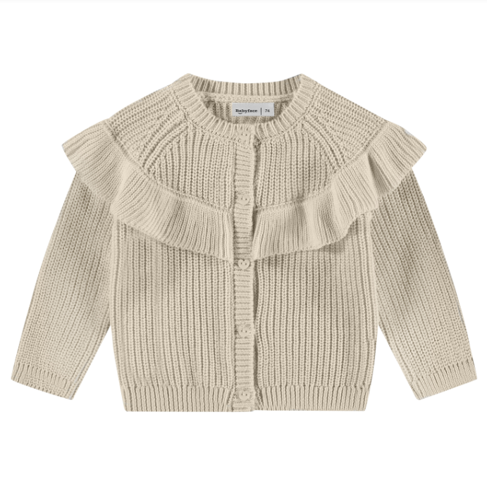 Babyface Ruffled Ribbed Cardigan