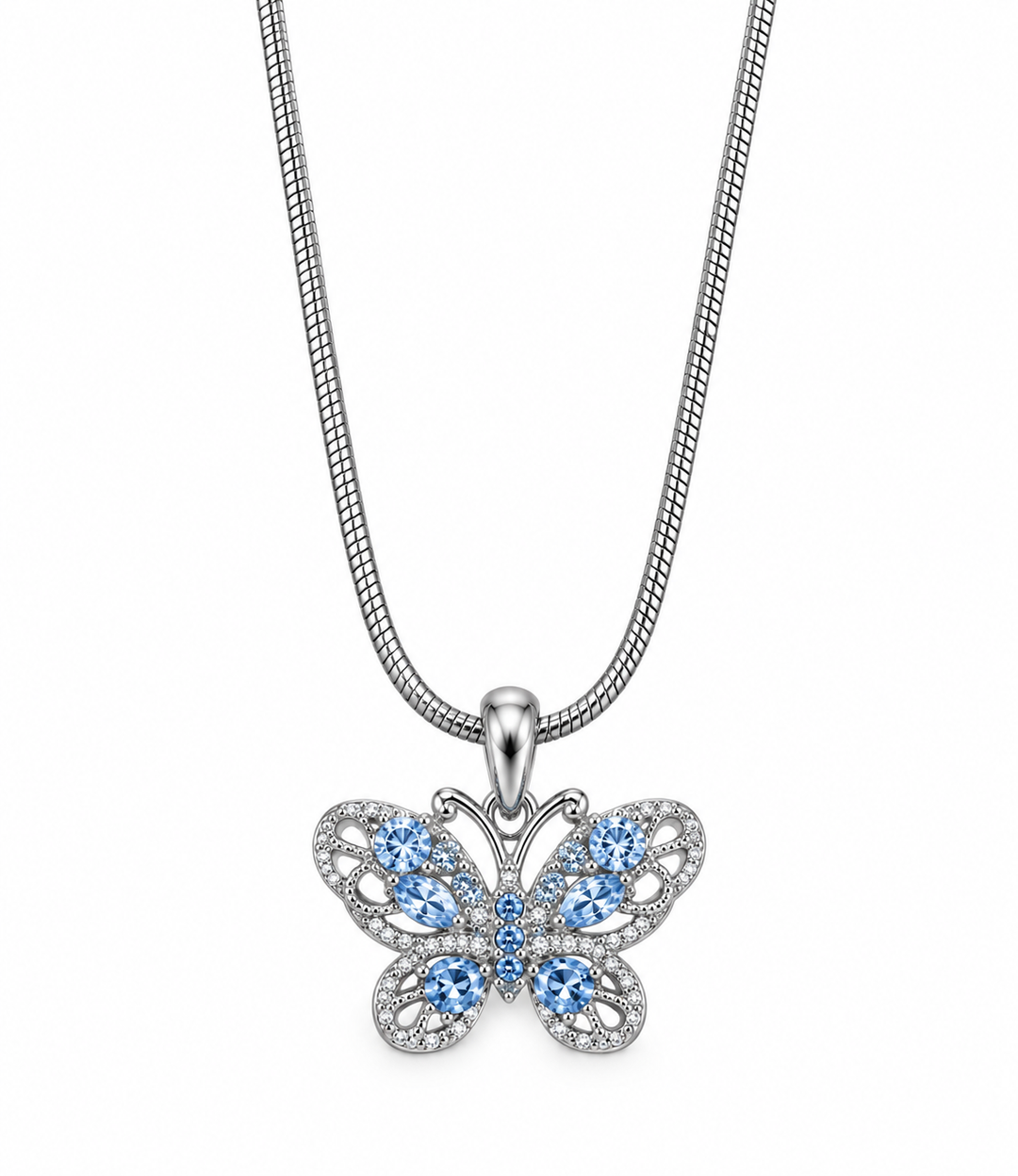 Butterfly Blue Crystal Necklace