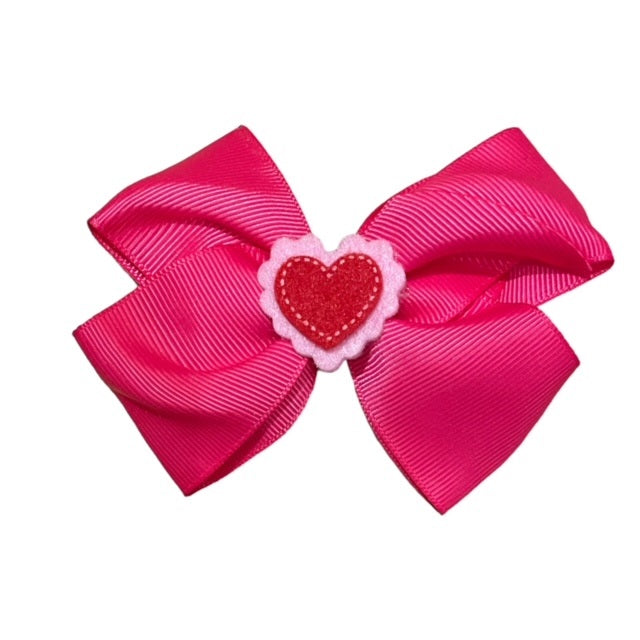 Heart Bow in Pink