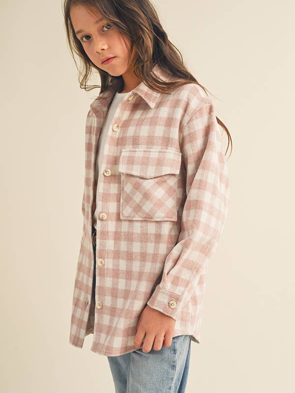 Heart & Arrow Pink Gingham Shirt close up