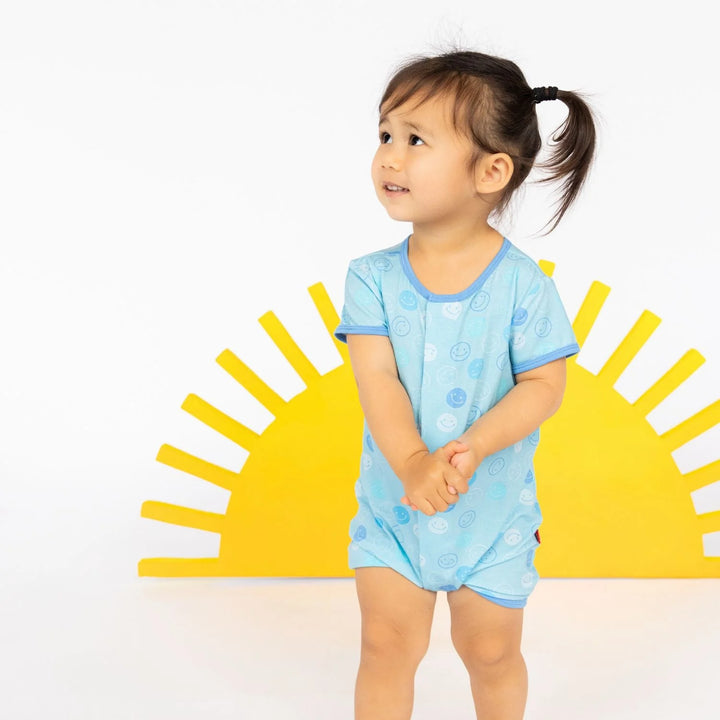 Magnetic Me Blue Smile Romper model