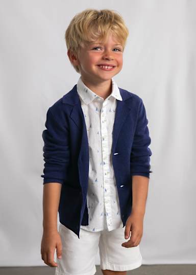 Mayoral Navy Knit Blazer model