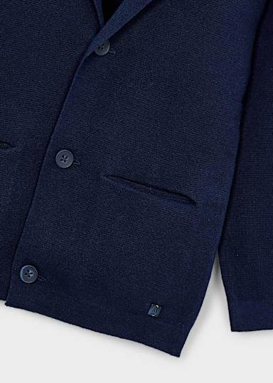 Mayoral Navy Knit Blazer detail