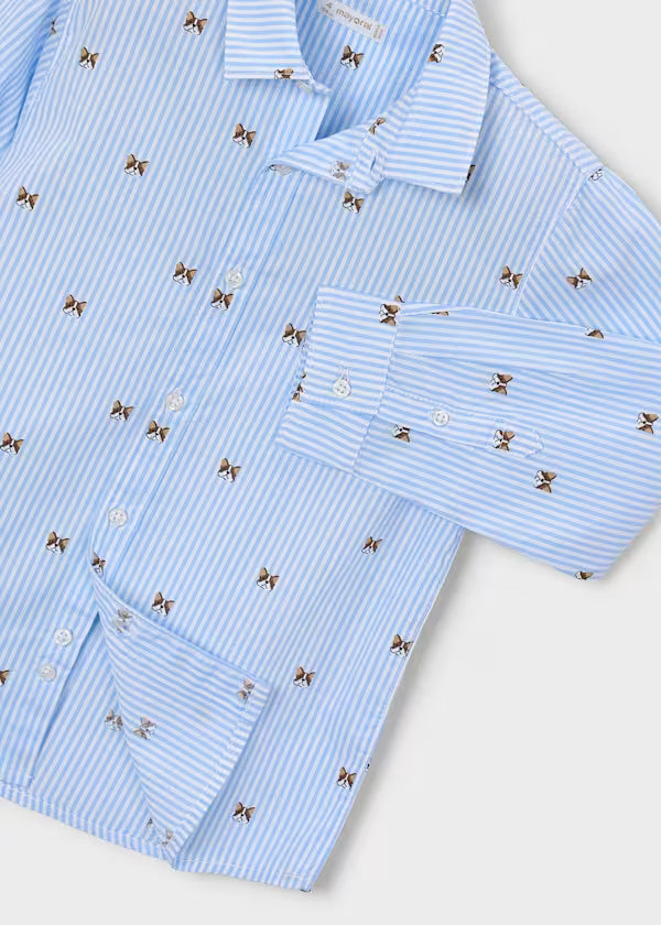 Mayoral Puppies Striped Shirt detail