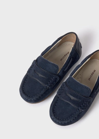 Mayoral Suede Loafers in Navy front