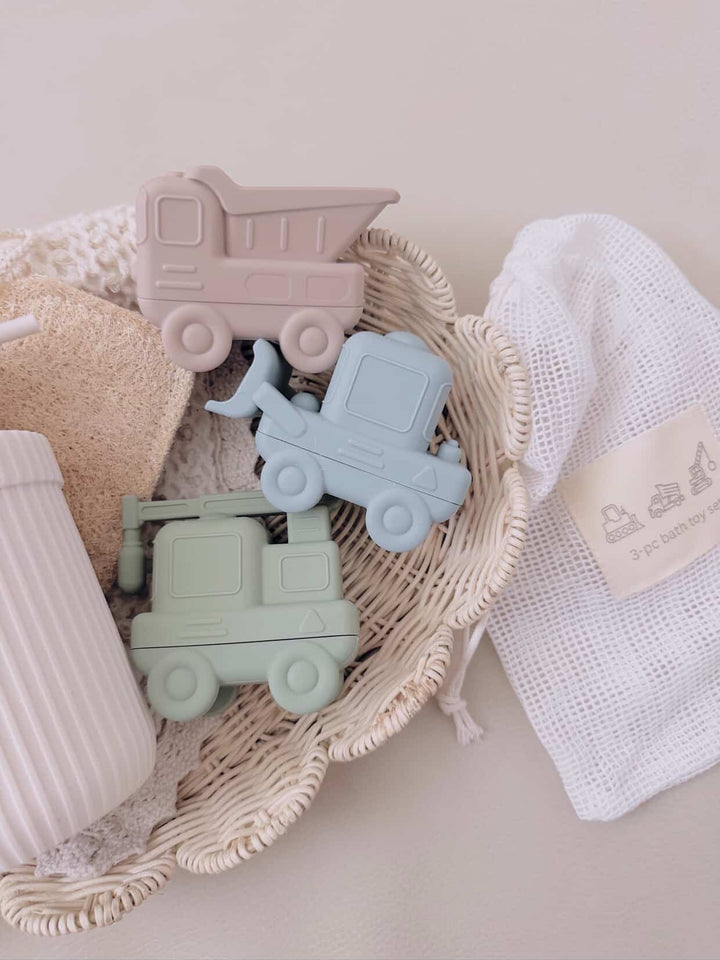 Construction Bath Toy Set basket