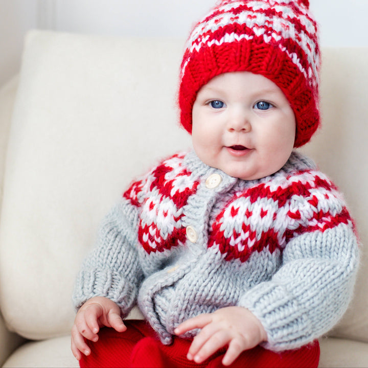 Huggalugs Fairisle Cardigan Sweater model 