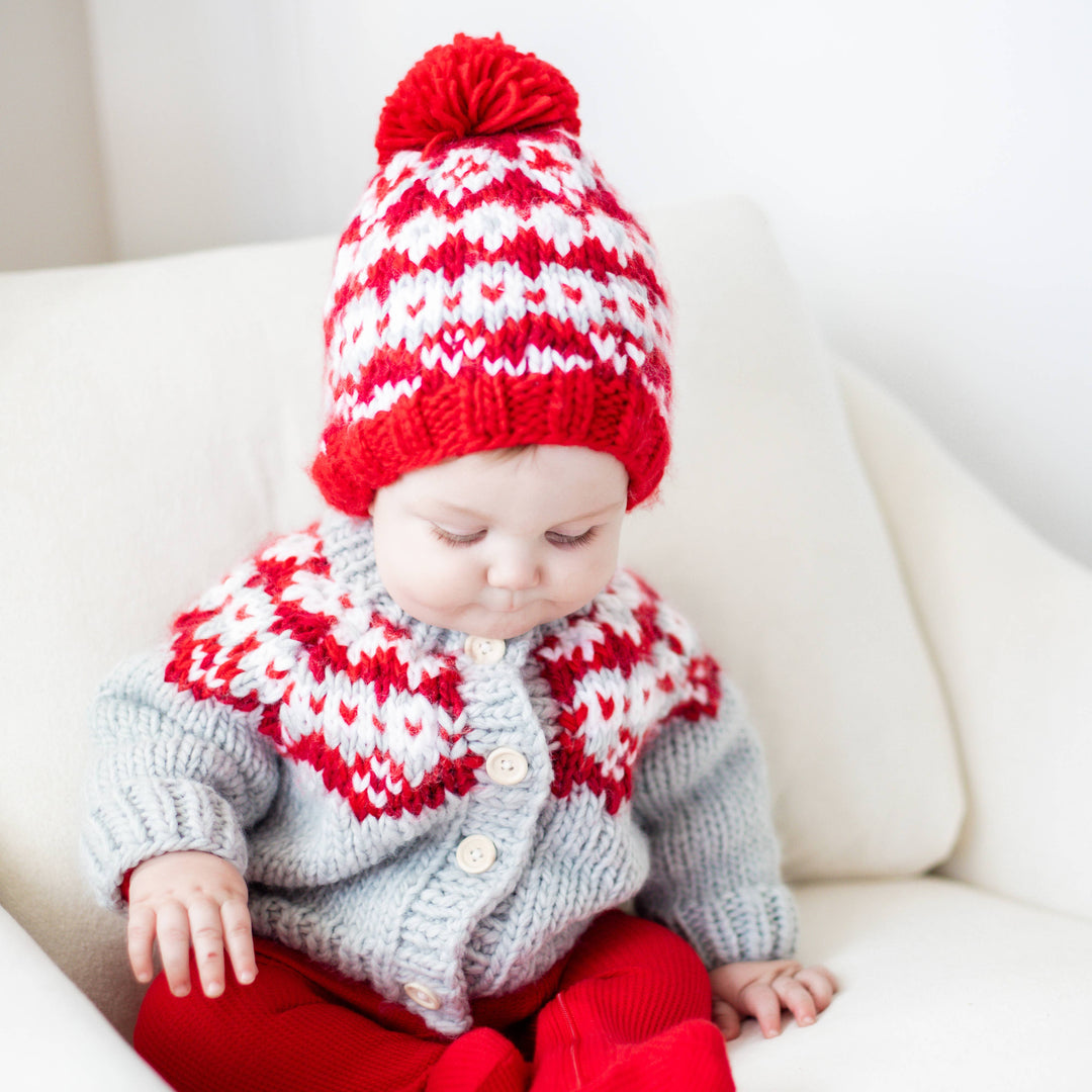 Huggalugs Fairisle Cardigan Sweater model