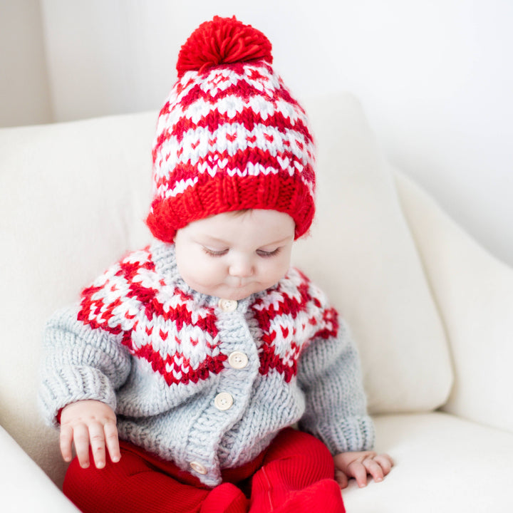 Huggalugs Fairisle Cardigan Sweater model