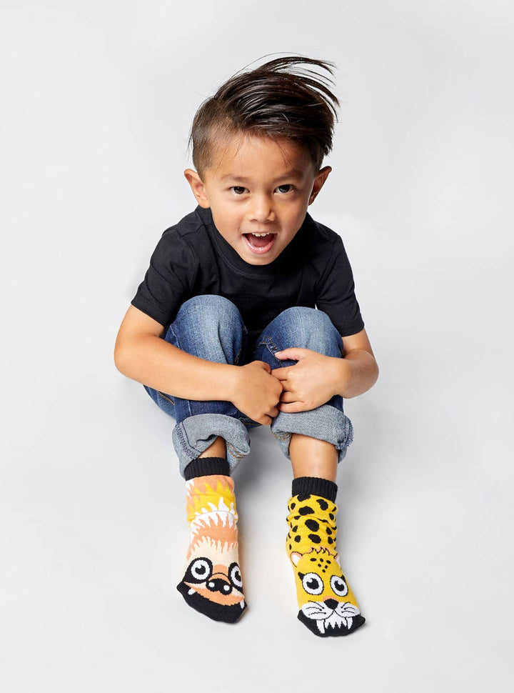 Sloth & Cheetah Pal Socks model boy