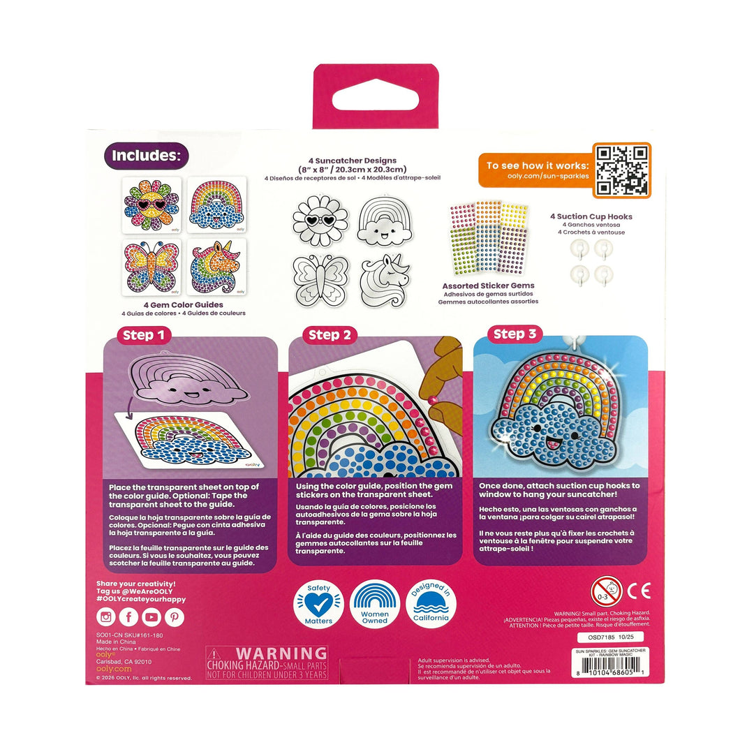 Ooly Sun Sparkles Suncatcher Kit back